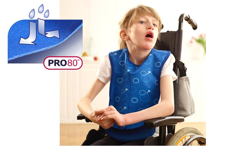 Care Designs - Junior Tabard Style Bib with Pocket Blue Bubbles 800x500 6